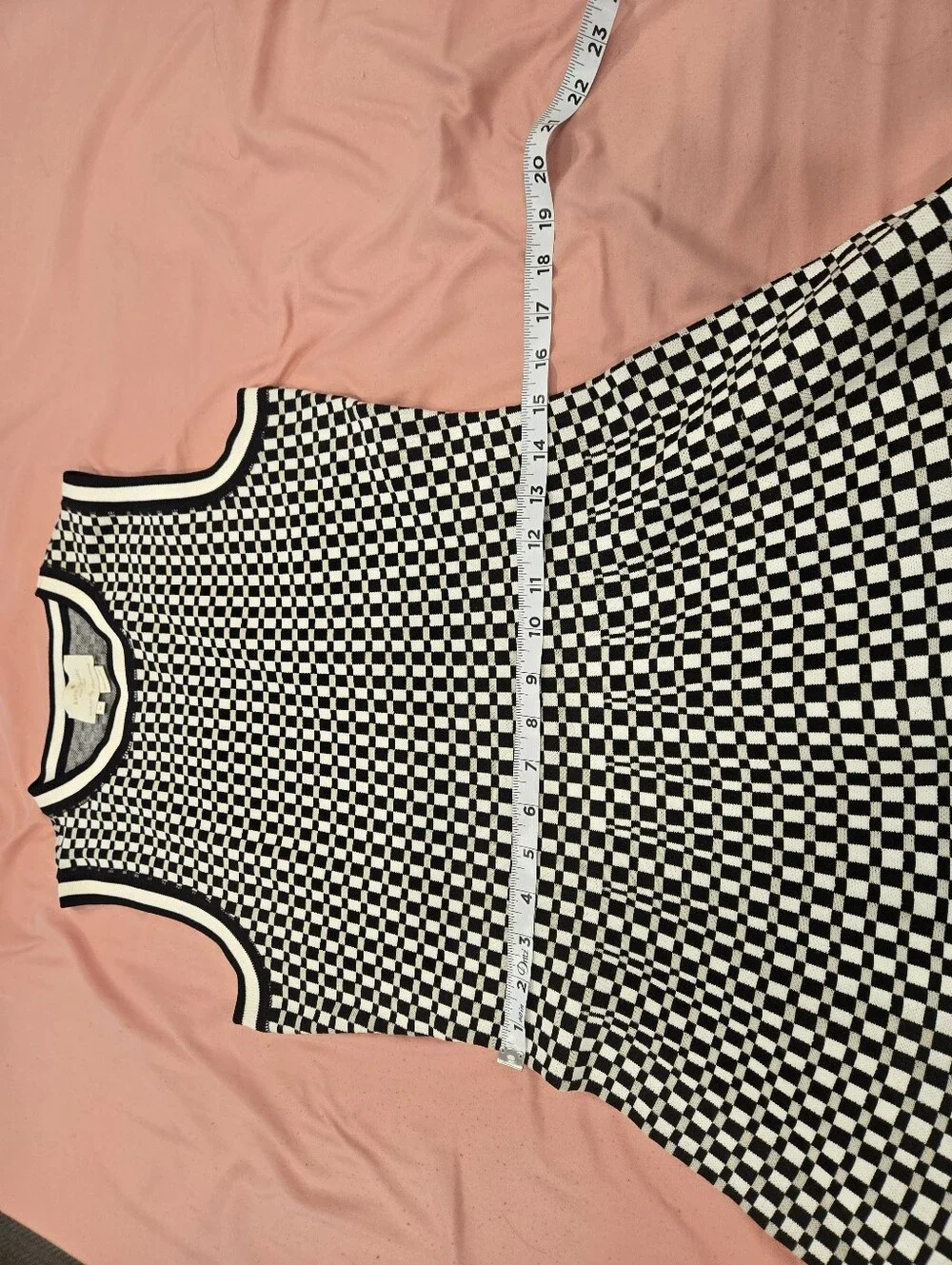 kate spade Black and White Check Knit Midi Dress Excellente Conditions‎